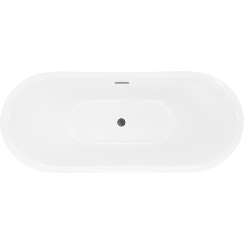 Mexen Lotos freistehende Badewanne 170 x 75 cm, weiß, Überlauf Gun Metal - 52051707700-95