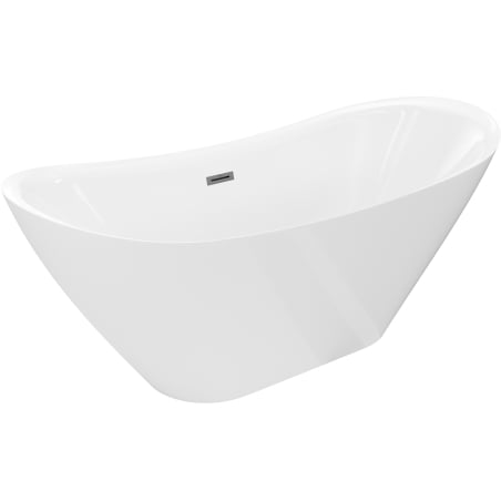 Mexen Lotos freistehende Badewanne 170 x 75 cm, weiß, Überlauf Gun Metal - 52051707700-95
