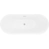 Mexen Lotos freistehende Badewanne 170 x 75 cm, weiß, Überlauf gebürstetes Nickel - 52051707700-97