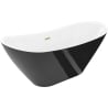 Mexen Lotos freistehende Badewanne 170 x 75 cm, weiß/schwarz, Überlauf gebürstet gold - 52051707775-55