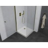Mexen Pretoria Schwenkbare Duschkabine 80 x 80 cm, transparent, gold + Flat Duschwanne - 852-080-080-50-00-4010
