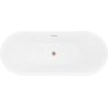 Mexen Lotos freistehende Badewanne 180 x 75 cm, weiß, Überlauf gebürstetes Kupfer - 52051807700-65