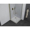 Mexen Pretoria Pendelduschkabine 90 x 90 cm, transparent, gold + Duschwanne Flat - 852-090-090-50-00-4010