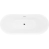 Mexen Lotos freistehende Badewanne 180 x 75 cm, weiß/schwarz, Überlauf chrom - 52051807775-01