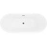 Mexen Lotos freistehende Badewanne 180 x 75 cm, weiß/schwarz, Überlauf gun gray gebürstet - 52051807775-66
