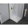 Mexen Pretoria Schwenkbare Duschkabine 70 x 90 cm, transparent, gold + Flat Duschwanne - 852-070-090-50-00-4010