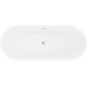 Mexen Lotos freistehende Badewanne 180 x 75 cm, weiß/schwarz, Überlauf gebürsteter Nickel - 52051807775-97