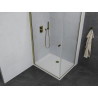 Mexen Pretoria Duschkabine schwenkbar 70 x 100 cm, transparent, gold + Duschwanne Flat - 852-070-100-50-00-4010