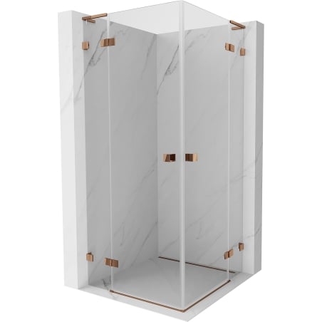 Mexen Lunar L Duo Duschkabine schwenkbar 110 x 110 cm, transparent, Roségold - 834L-110L-110P-60-00
