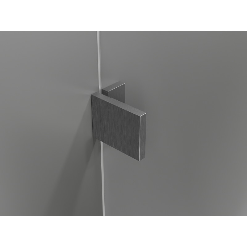 Mexen Lunar Duo Duschkabine, links schwenkbar, 80 x 75 cm, transparent, gebürstetes Kanonengrau - 834-080L-075P-66-00