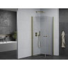 Mexen Pretoria Duo-Duschkabine schwenkbar 90 x 90 cm, transparent, gold - 852-090-090-50-00-02