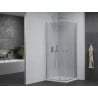 Mexen Pretoria Duo Duschkabine schwenkbar 70 x 70 cm, transparent, chrom + Duschwanne Flat - 852-070-070-01-02-4010