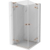 Mexen Lunar L Duo Duschkabine schwenkbar 75 x 75 cm, transparent, gebürstetes Kupfer - 834L-075L-075P-65-00