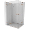 Mexen Lunar L Duo Duschkabine schwenkbar links 80 x 70 cm, transparent, gebürstetes Kupfer - 834L-080L-070P-65-00