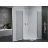 Mexen Pretoria Duo Duschkabine, schwenkbar, 80 x 80 cm, transparent, Chrom + Duschwanne Flat - 852-080-080-01-02-4010