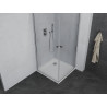Mexen Pretoria Duo Duschkabine, schwenkbar, 80 x 80 cm, transparent, Chrom + Duschwanne Flat - 852-080-080-01-02-4010