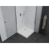 Mexen Pretoria Duo Duschkabine schwenkbar 90 x 90 cm, transparent, Chrom + Duschwanne Flat - 852-090-090-01-02-4010