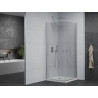 Mexen Pretoria Duo Duschkabine schwenkbar 90 x 90 cm, transparent, Chrom + Duschwanne Flat - 852-090-090-01-02-4010