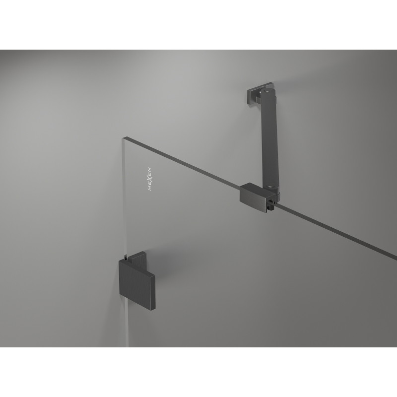 Mexen Lunar Duo Duschkabine schwenkbar links 110 x 75 cm, transparent, gun gray gebürstet - 834-110L-075P-66-00