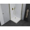 Mexen Pretoria Duo Duschkabine, klappbar 90 x 90 cm, transparent, gold + Flat Duschwanne - 852-090-090-50-02-4010G