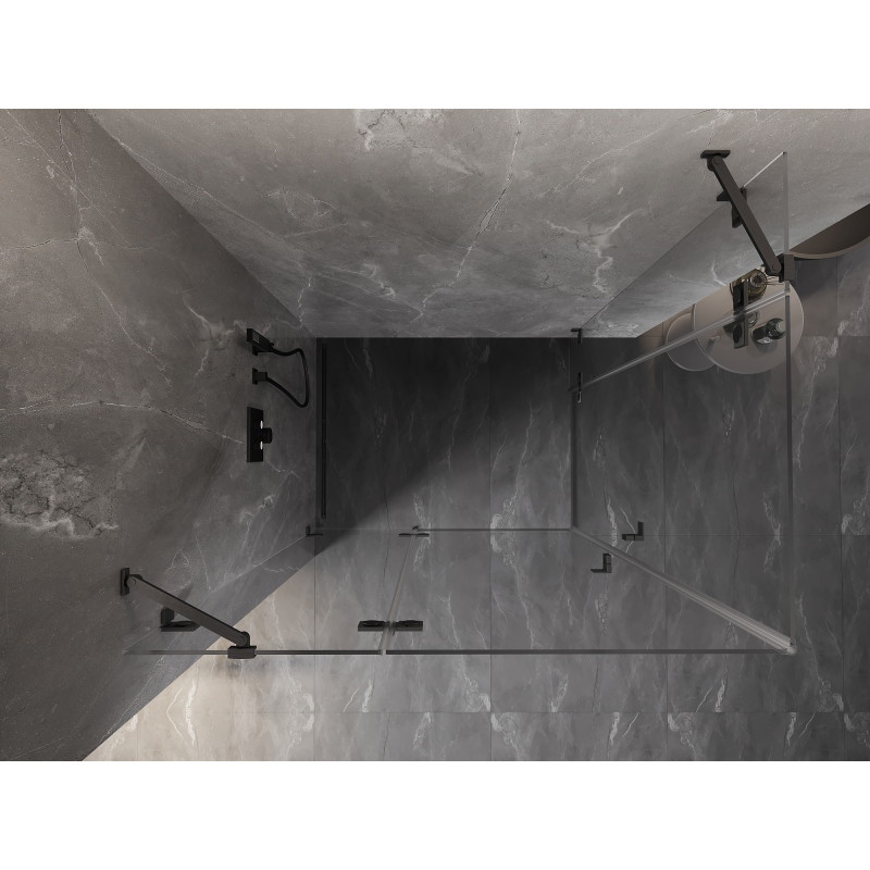 Mexen Lunar Duo, klappbare Duschkabine links 120 x 75 cm, transparent, gebürstetes Gun Grey - 834-120L-075P-66-00