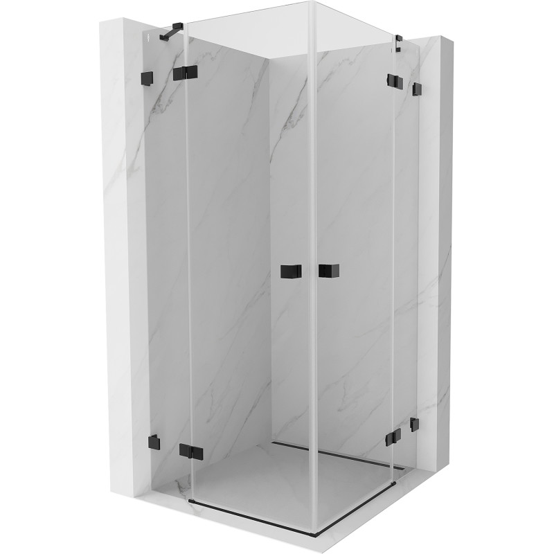 Mexen Lunar Duo Duschkabine, schwenkbar 70 x 70 cm, transparent, schwarz - 834-070L-070P-70-00