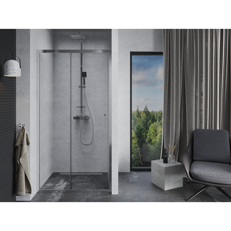 Mexen Apia Schiebetüren Duschwand 140 cm, transparent, Chrom - 845-140-000-01-00