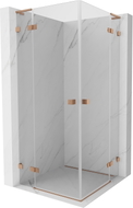 Mexen Lunar L Duo Duschkabine, schwingtür 110 x 110 cm, transparent, gebürstetes Kupfer - 834L-110L-110P-65-00