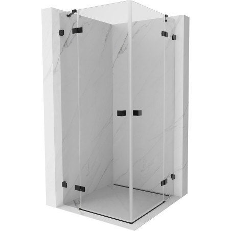 Mexen Lunar Duo Duschkabine schwenkbar 85 x 85 cm, transparent, schwarz - 834-085L-085P-70-00