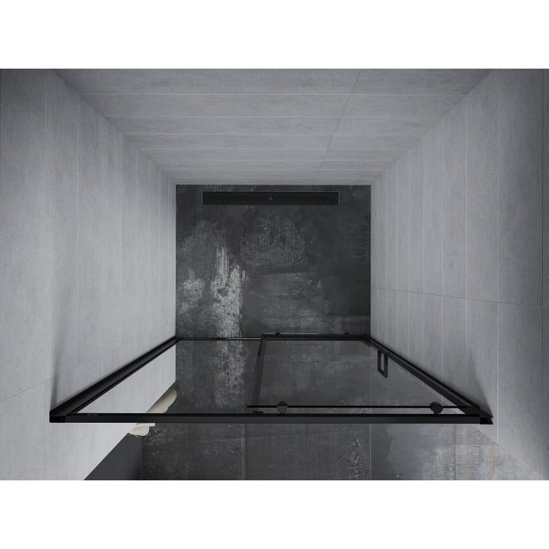Mexen Apia Schiebeduschtür 125 cm, transparent, schwarz - 845-125-000-70-00