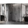Mexen Lunar Duo Duschkabine schwenkbar links 100 x 80 cm, transparent, schwarz - 834-100L-080P-70-00