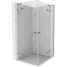 Mexen Lunar L Duo Duschkabine schwenkbar 115 x 115 cm, transparent, gebürstetes Kupfer - 834L-115L-115P-65-00