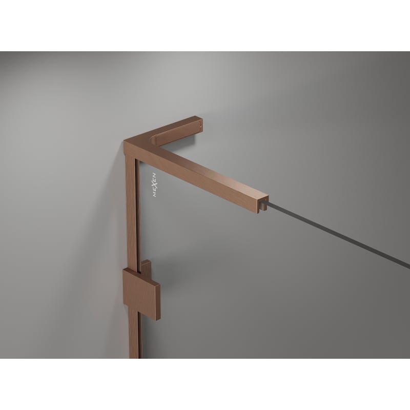 Mexen Lunar L Duo Duschkabine Schwenktür Links 120 x 70 cm, transparent, gebürstetes Kupfer - 834L-120L-070P-65-00
