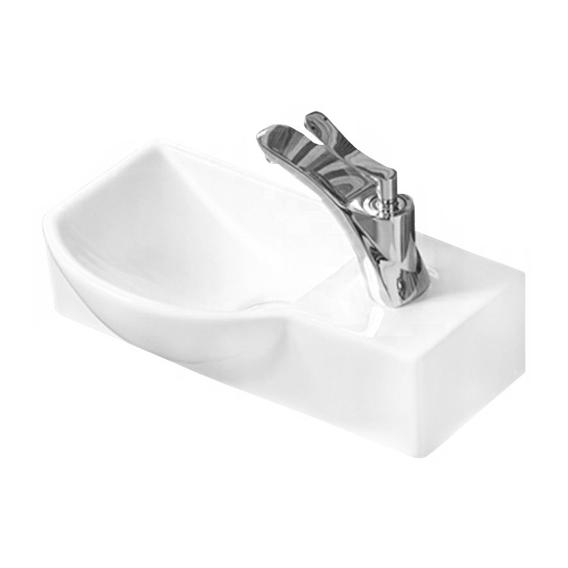 Mexen Hugo linksseitiges Aufsatzwaschbecken 40 x 22 cm, weiß - 21254000L