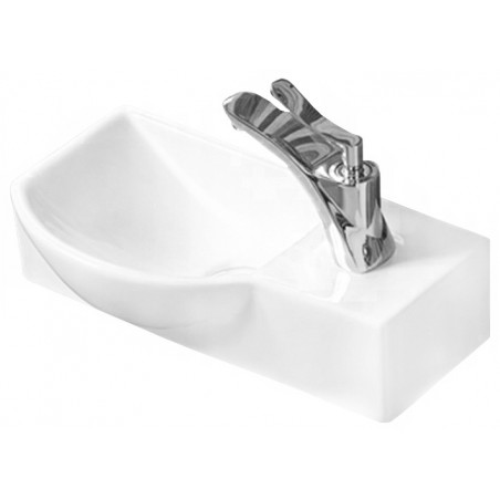 Mexen Hugo linksseitiges Aufsatzwaschbecken 40 x 22 cm, weiß - 21254000L