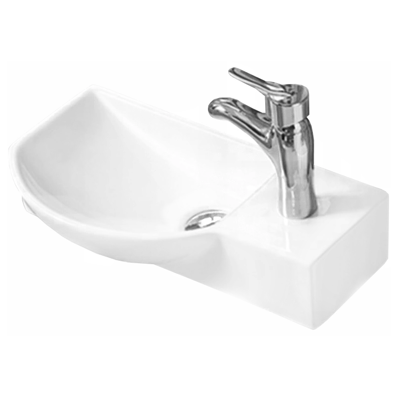 Mexen Hugo linkes Aufsatzwaschbecken 45 x 24 cm, weiß - 21254500L