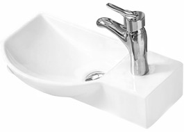 Mexen Hugo linkes Aufsatzwaschbecken 45 x 24 cm, weiß - 21254500L