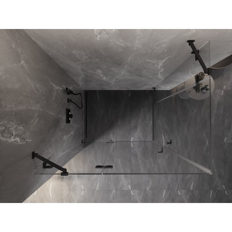 Mexen Lunar Duo Duschkabine nach links öffnend 120 x 105 cm, transparent, schwarz - 834-120L-105P-70-00