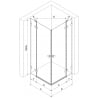 Mexen Lunar Duo Duschkabine, schwenkbar, links 80 x 75 cm, transparent, Gun Metal - 834-080L-075P-95-00