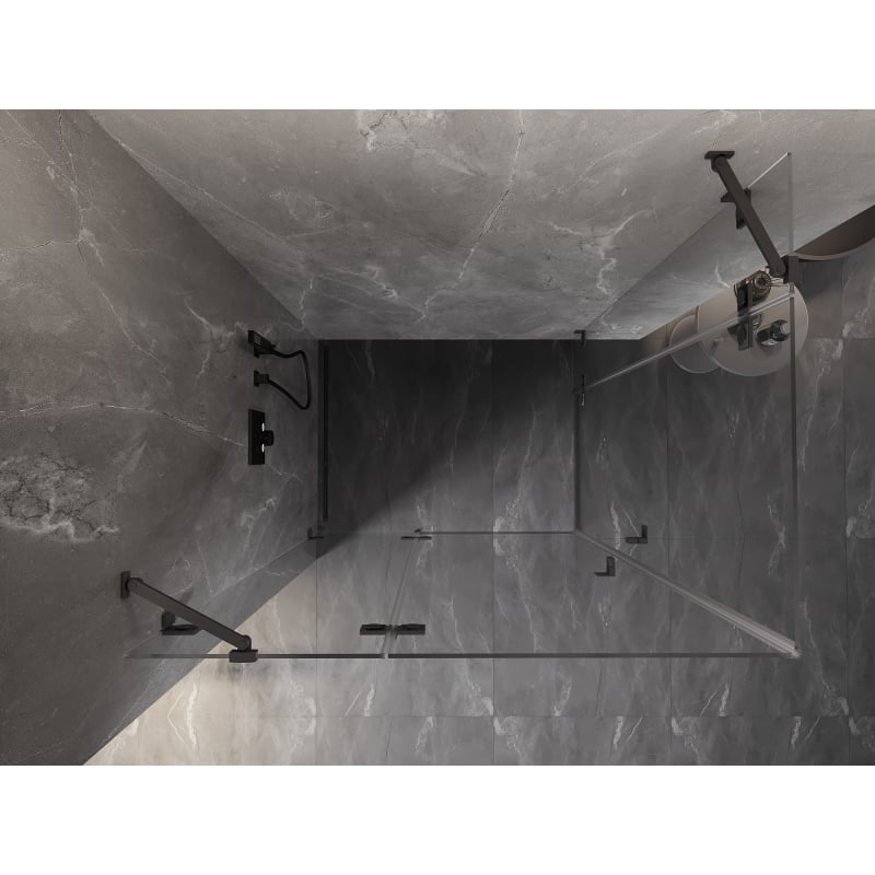 Mexen Lunar Duo Duschkabine schwenkbar links 95 x 70 cm, transparent, Gun Metal - 834-095L-070P-95-00