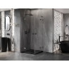 Mexen Lunar L Duo Duschkabine schwenkbar 80 x 80 cm, transparent, gun grau gebürstet - 834L-080L-080P-66-00