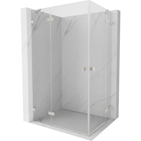 Mexen Lunar Duo Duschkabine schwenkbar links 85 x 75 cm, transparent, gebürsteter Nickel - 834-085L-075P-97-00