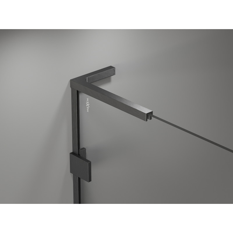 Mexen Lunar L Duo Duschkabine schwenkbar links 95 x 90 cm, transparent, gebürstetes Gun Gray - 834L-095L-090P-66-00