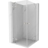 Mexen Lunar Duo Duschkabine mit Drehtür 90 x 90 cm, transparent, gebürstetes Nickel - 834-090L-090P-97-00