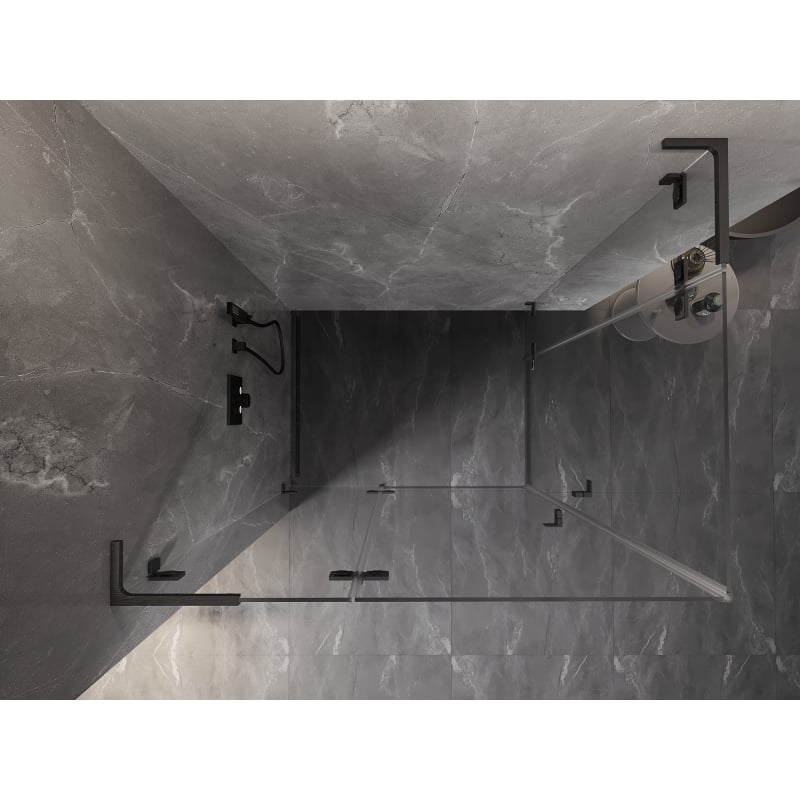 Mexen Lunar L Duo Duschkabine schwenkbar links 100 x 70 cm, transparent, gebürstetes Gun Gray - 834L-100L-070P-66-00