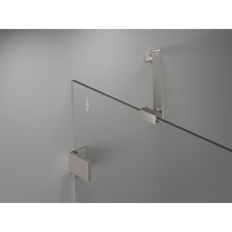 Mexen Lunar Duo Duschkabine, links schwenkbar, 95 x 90 cm, transparent, gebürsteter Nickel - 834-095L-090P-97-00