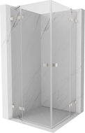 Mexen Lunar Duo Duschkabine mit Drehtür 95 x 95 cm, transparent, gebürstetes Nickel - 834-095L-095P-97-00