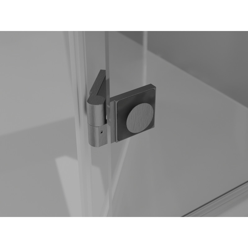 Mexen Lunar L Duo Duschkabine schwenkbar links 110 x 80 cm, transparent, gun gray gebürstet - 834L-110L-080P-66-00