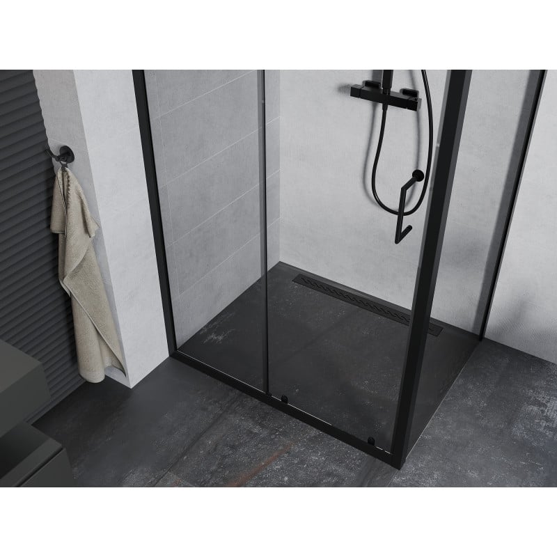 Mexen Apia Schiebeduschkabine 130 x 80 cm, transparent, schwarz - 840-130-080-70-00