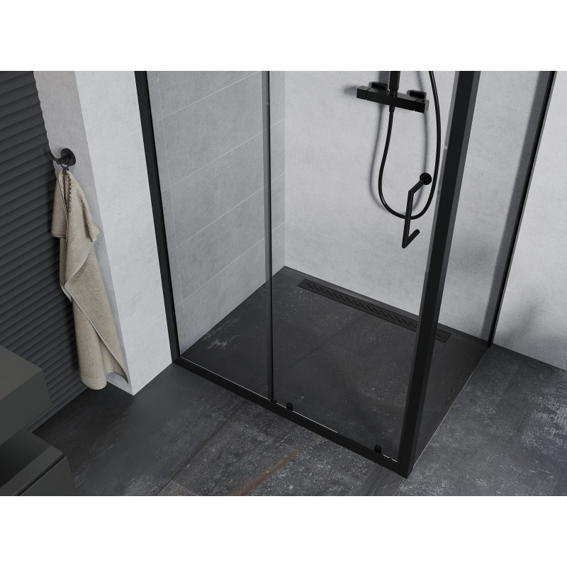 Mexen Apia Schiebetürduschkabine 130 x 90 cm, transparent, schwarz - 840-130-090-70-00